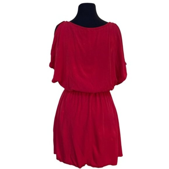 JustFab Red Embroidered Short Sleeve Dress M - Picture 3 of 11